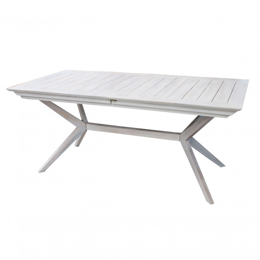Tavolo Bali allungabile in legno di acacia - Bianco 180/240 x 90