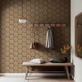Pannello murale fonoassorbente esagonale effetto rovere 62,6x76,6 cm