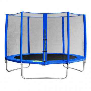 Trampolino elastico con rete diametro 366 cm acciaio zincato portata 160 kg