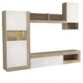 Parete Soggiorno Roomy Bianco e Rovere Chiaro cm 255 x 40 x 200 h