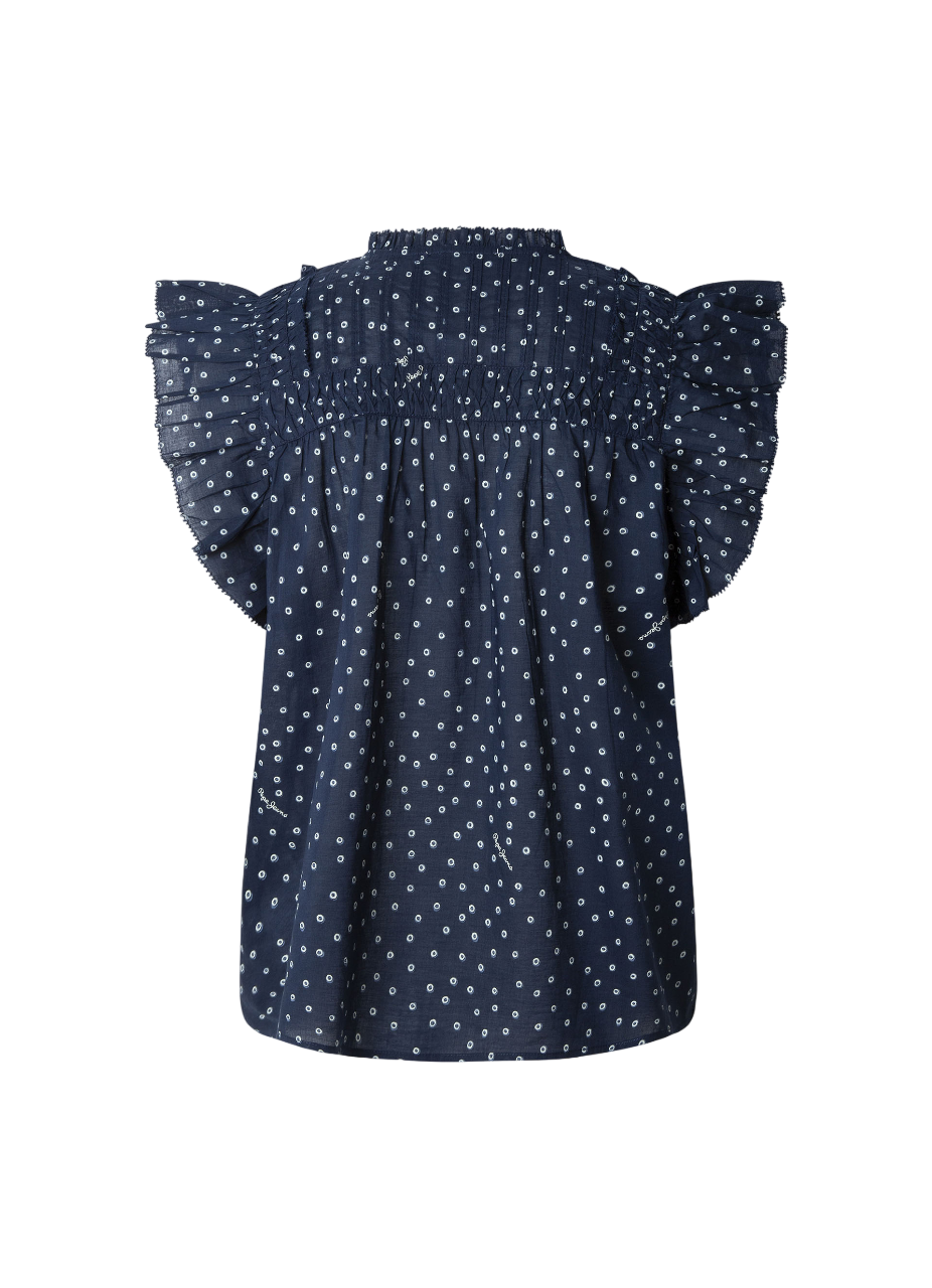 Pepe Jeans camicia smanicata da donna con scollo tondo Dialla PL305055 588 blu