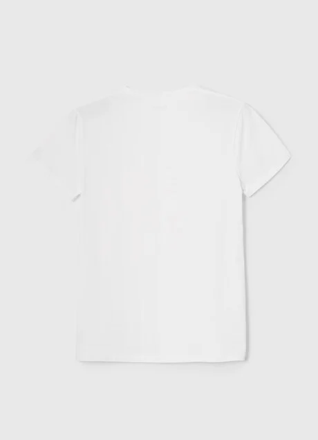 Pepe Jeans maglietta maniche corte da uomo con logo stampato Original Basic PM508212 800 bianco