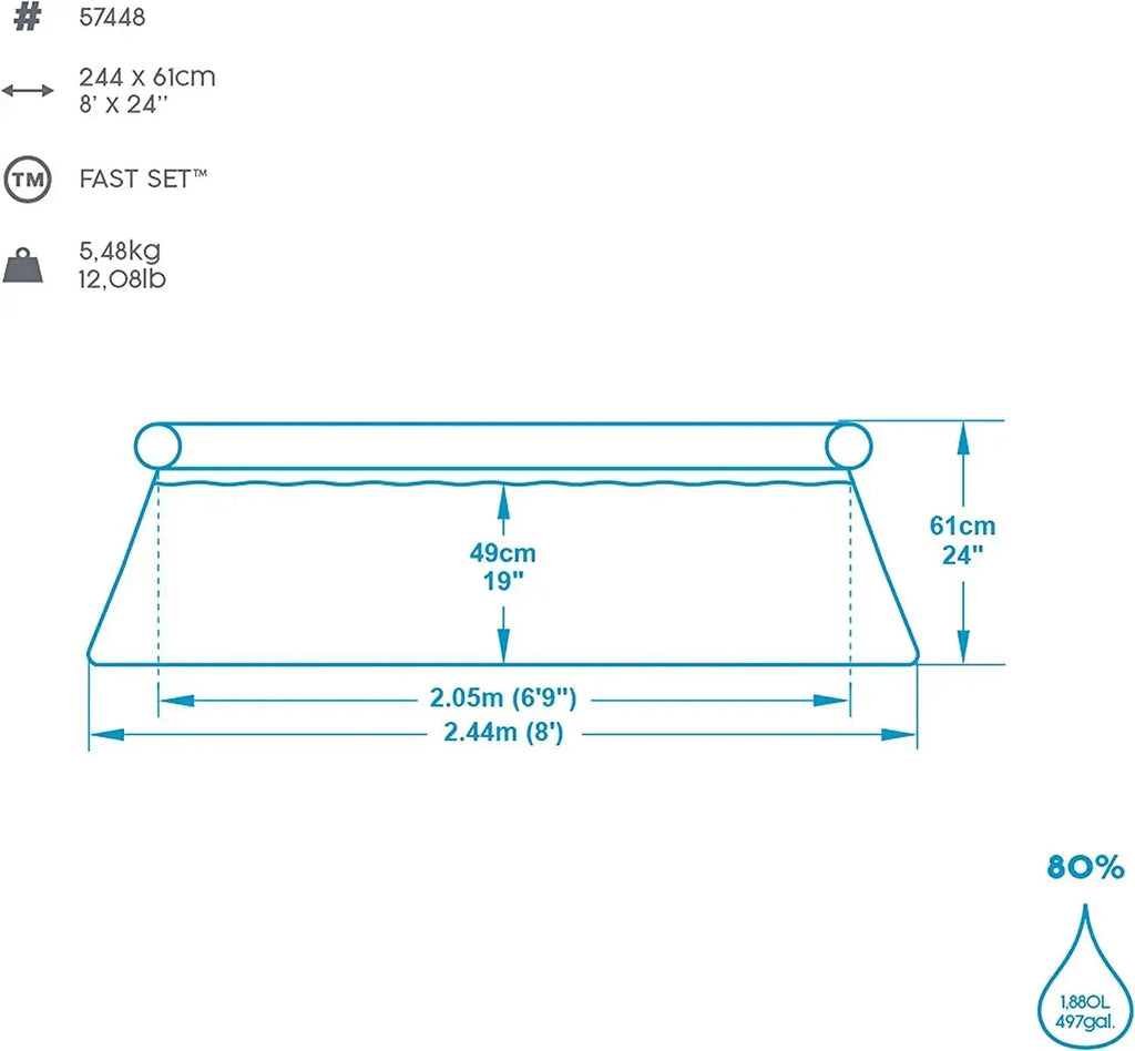 Piscina autoportante 244x61h