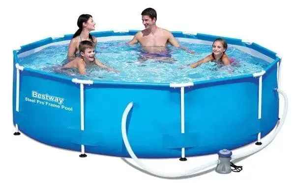 Piscina Rigida Rotonda 366x76 cm con Pompa Filtrante - Capacità 6.473 lt