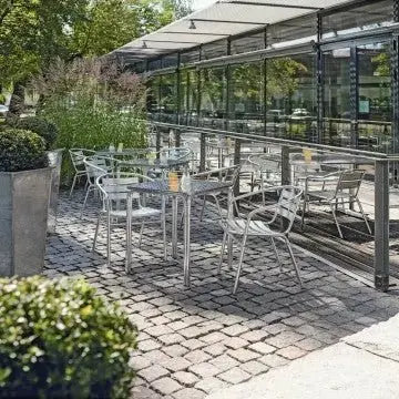 Poltrona Bar Impilabile 1,2: Alluminio, Ø 25x1,2 mm, cm 56x55x74