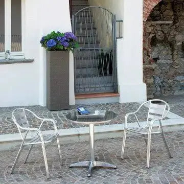 Poltrona Bar Impilabile Double: Alluminio, Ø 25x1,2 mm, cm 55x60x79