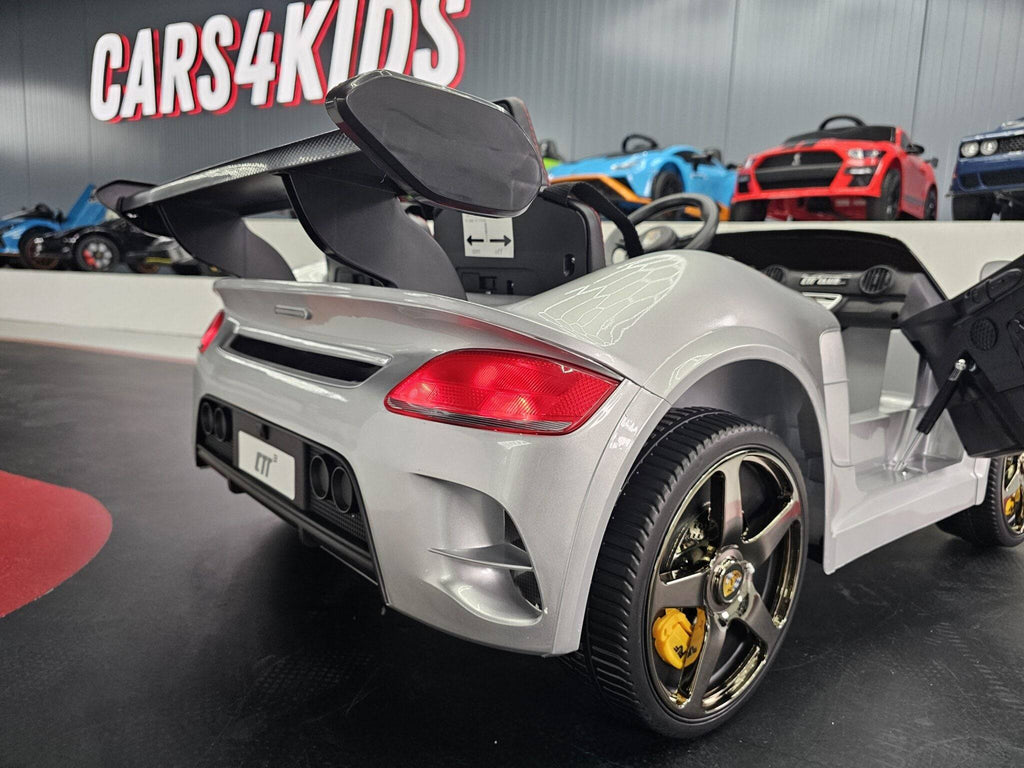 Auto Elettrica per Bambini Porsche RUF 24 V – 2 Posti – Argento Metallizzato