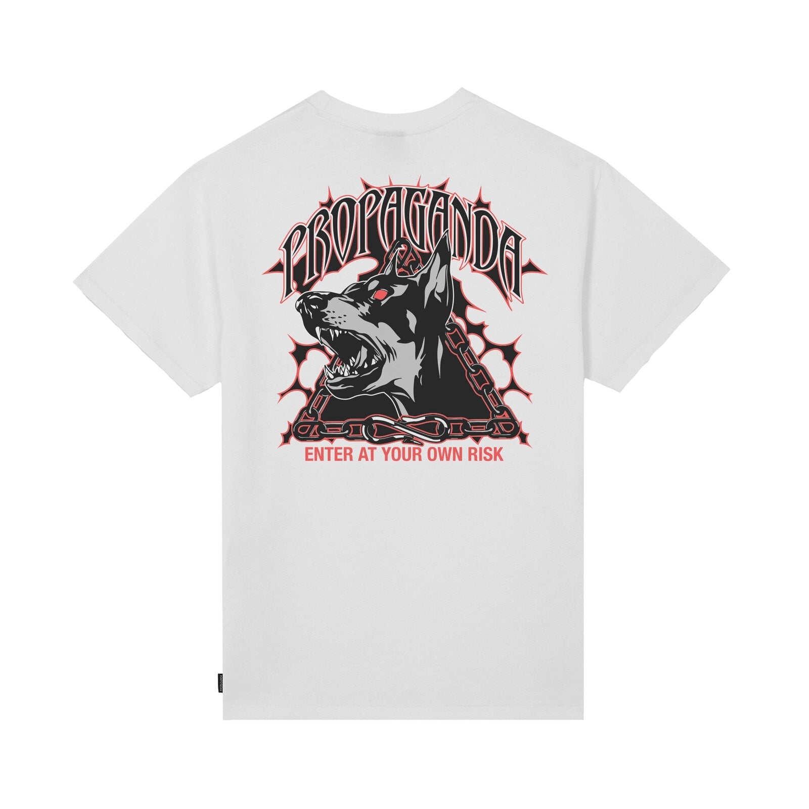 Propaganda 26SSPRTS690 T-Shirt Uomo Cotone Triangle Doberman Bianco Made in Italy