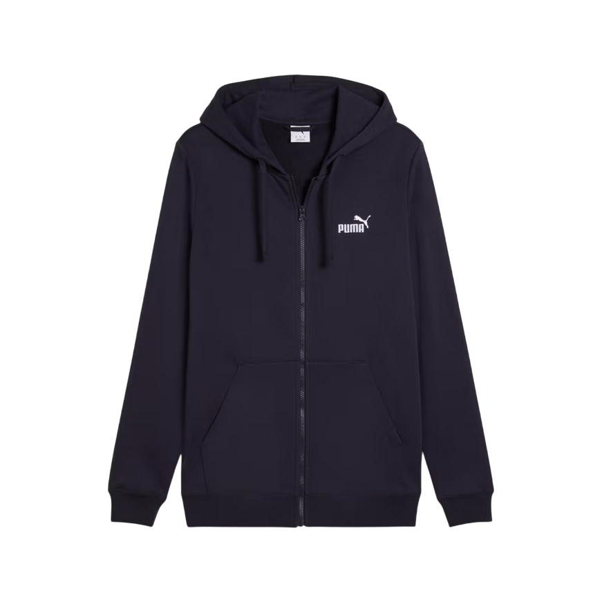 Puma Felpa Uomo 682588-16 Blu Cappuccio Logo Ricamato Essential