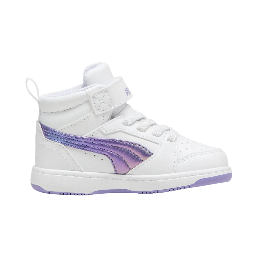 Puma Sneakers Bambina Rebound V6 Mid Bouncy 398727-01 Bianco-Lavanda