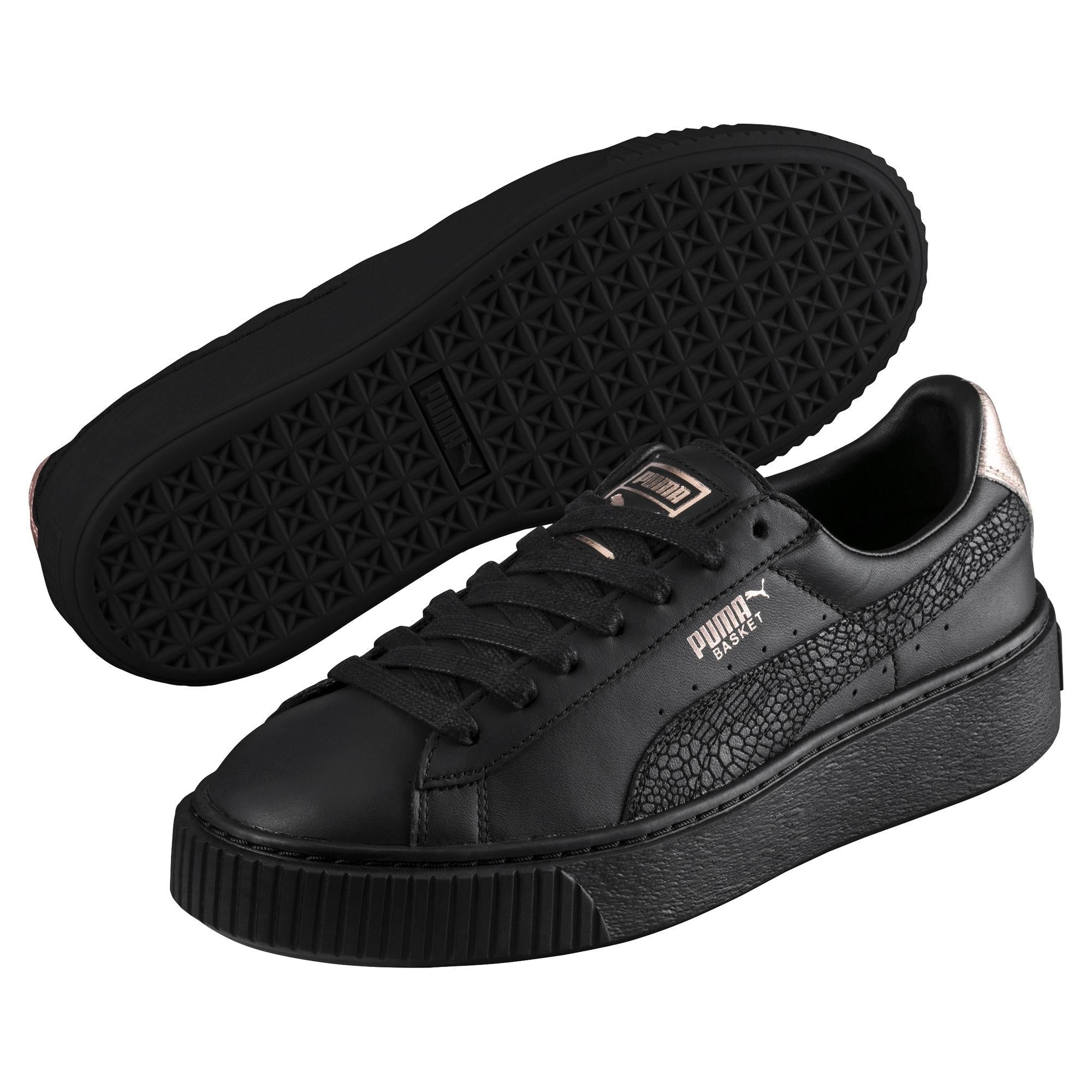 Puma Basket Euphoria RG 366814-01 Sneakers Donna Zeppa Nero