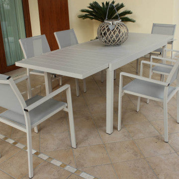 Tavolo Formentera allungabile in alluminio 160/240 X 90
