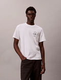 Calvin Klein T-shirt Uomo April Graphic LV04RE825GY AF Bianco Cotone