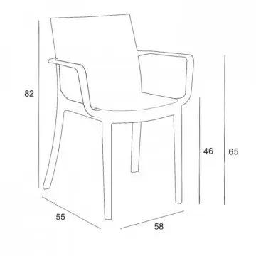 Poltrona Matrix - Poltrona impilabile in polipropilene Dimensioni: cm 55 x 58 x 82 h