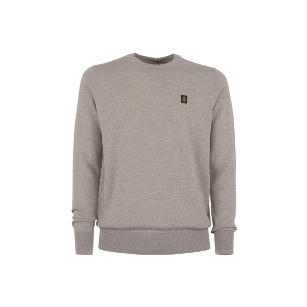 RefrigiWear Bennet Wash Pullover M26908 Tortora - Maglione Uomo in Lana Merino