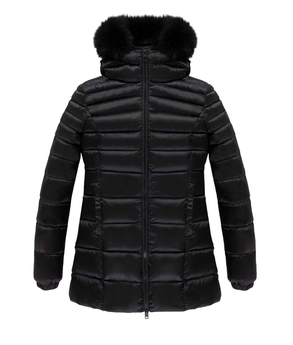 RefrigiWear Piumino Long Mead Fur Jacket W98118 Nero