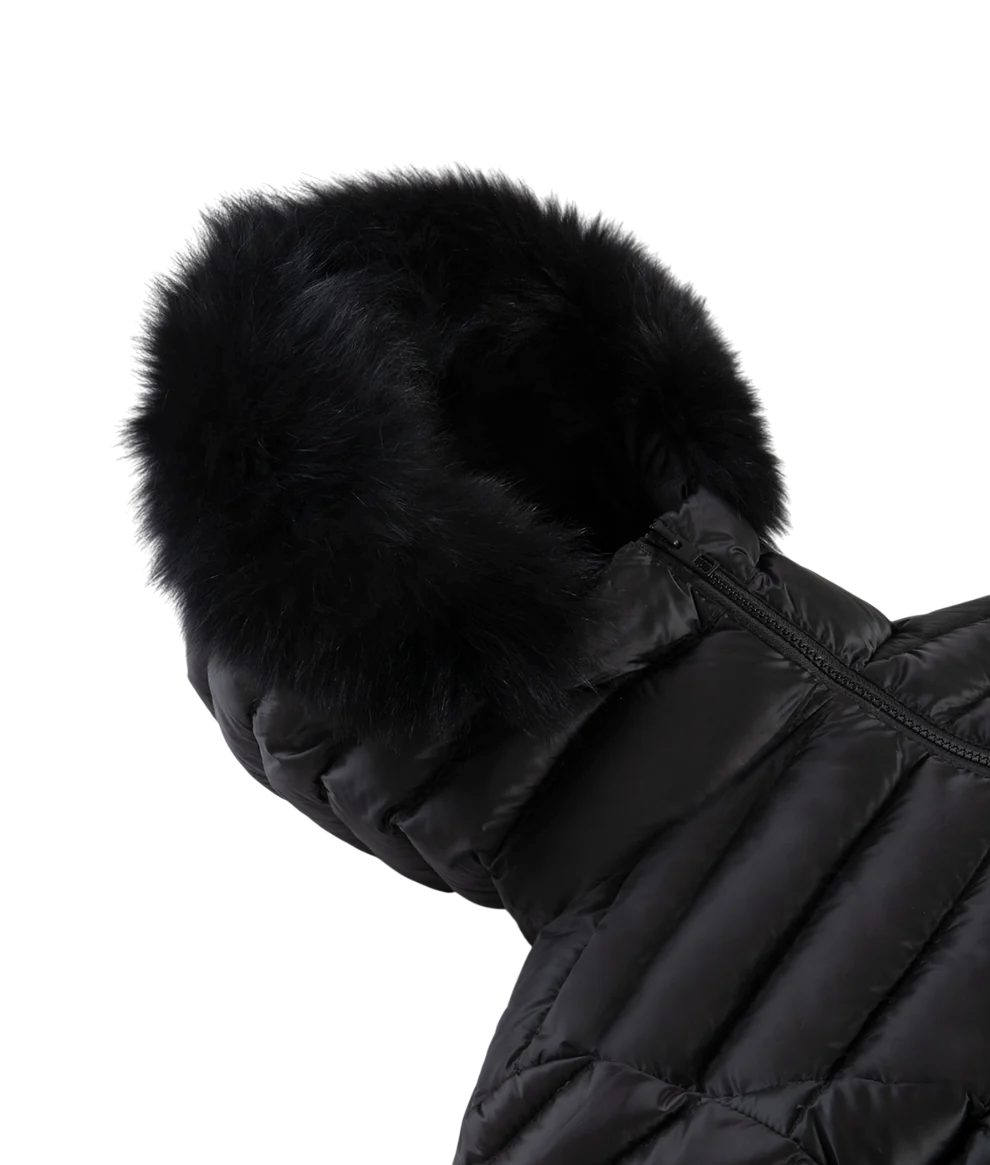 RefrigiWear Piumino Long Mead Fur Jacket W98118 Nero