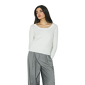 Relish maglia manica lunga con scollo ampio con strass Morgana RDA2402605059 latte