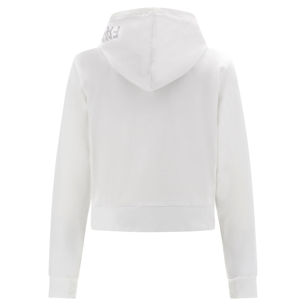 Freddy Felpa da donna cropped Full Zip con cappuccio S3WMVS1 W white