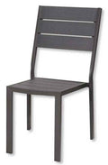 Sedia Tenerife 62x45x88h cm – Struttura in Metallo e Doghe HDPE Effetto Legno Grigio