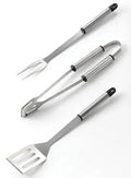 Set di 3 Pezzi di Barbecue in Acciaio Inox