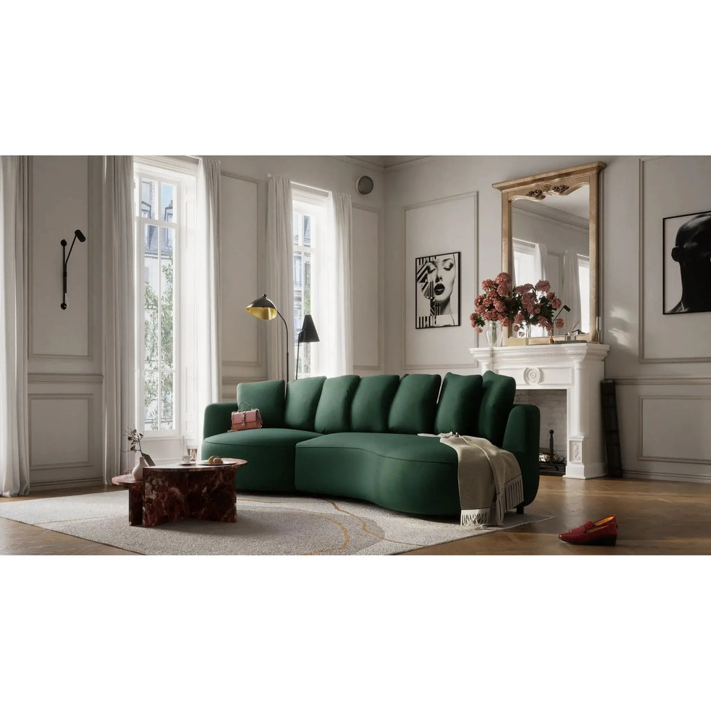 Divano Angolare 4 Posti BELLEVILLE - Verde