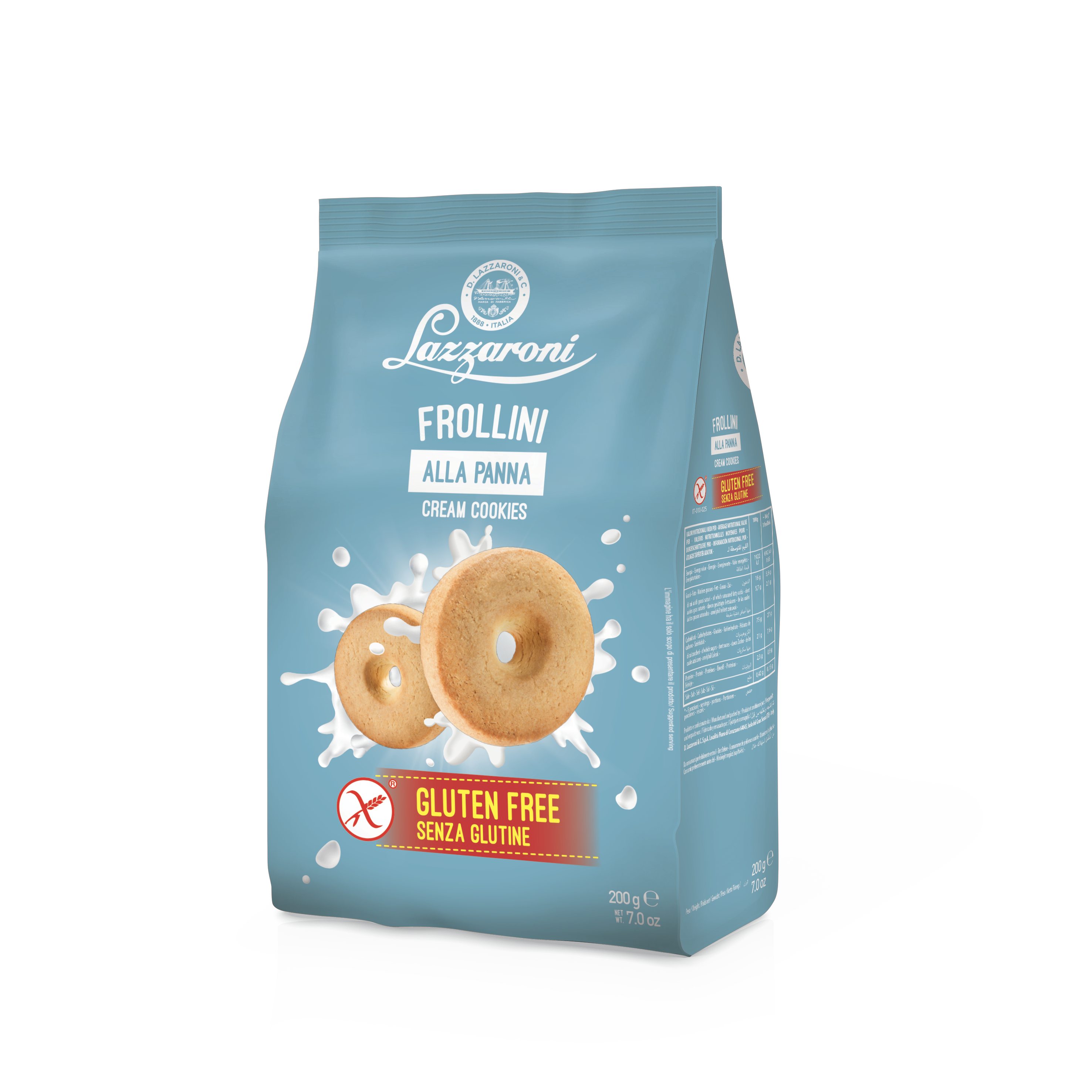 Lazzaroni - Frollini alla panna cream cookies senza glutine - 200g