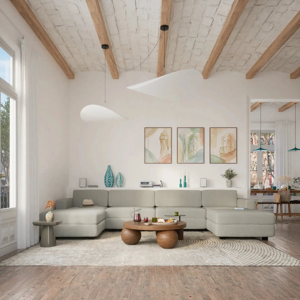 Divano Modulare GRACIA - Modulo Singolo Grande Beige Grigio
