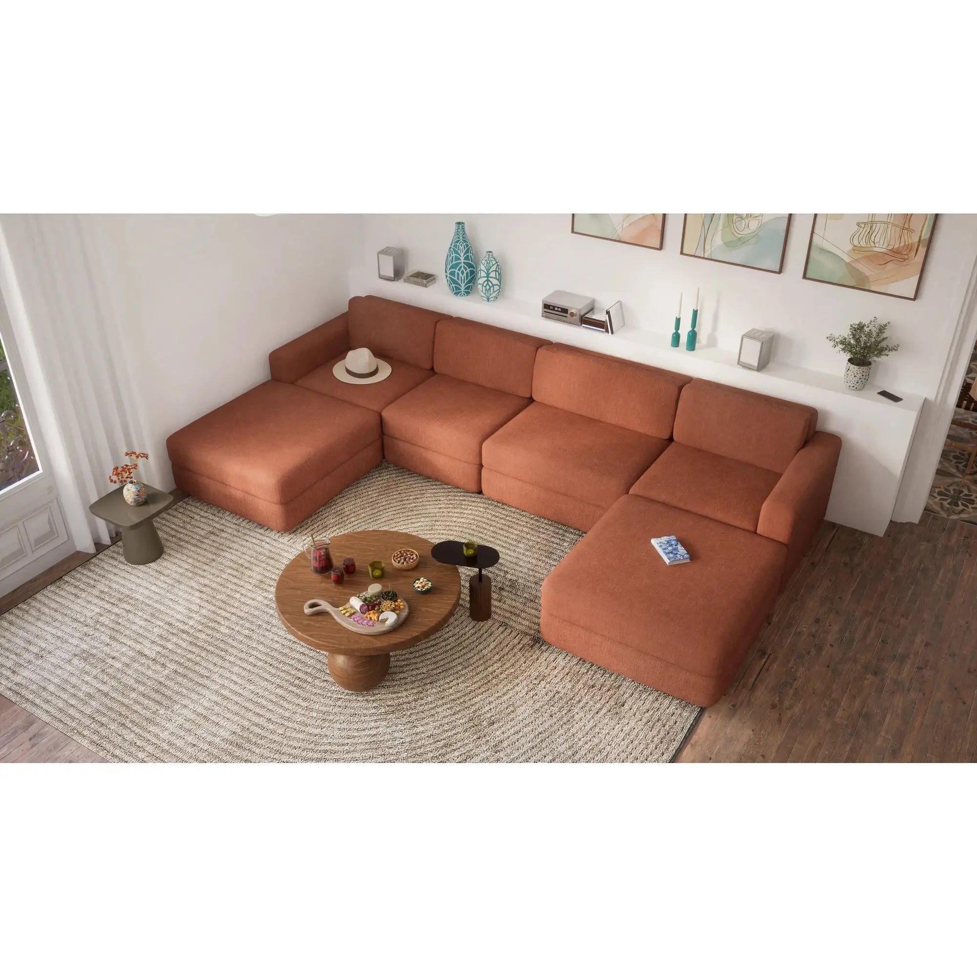 Divano Modulare GRACIA - Modulo Singolo Grande Terracotta