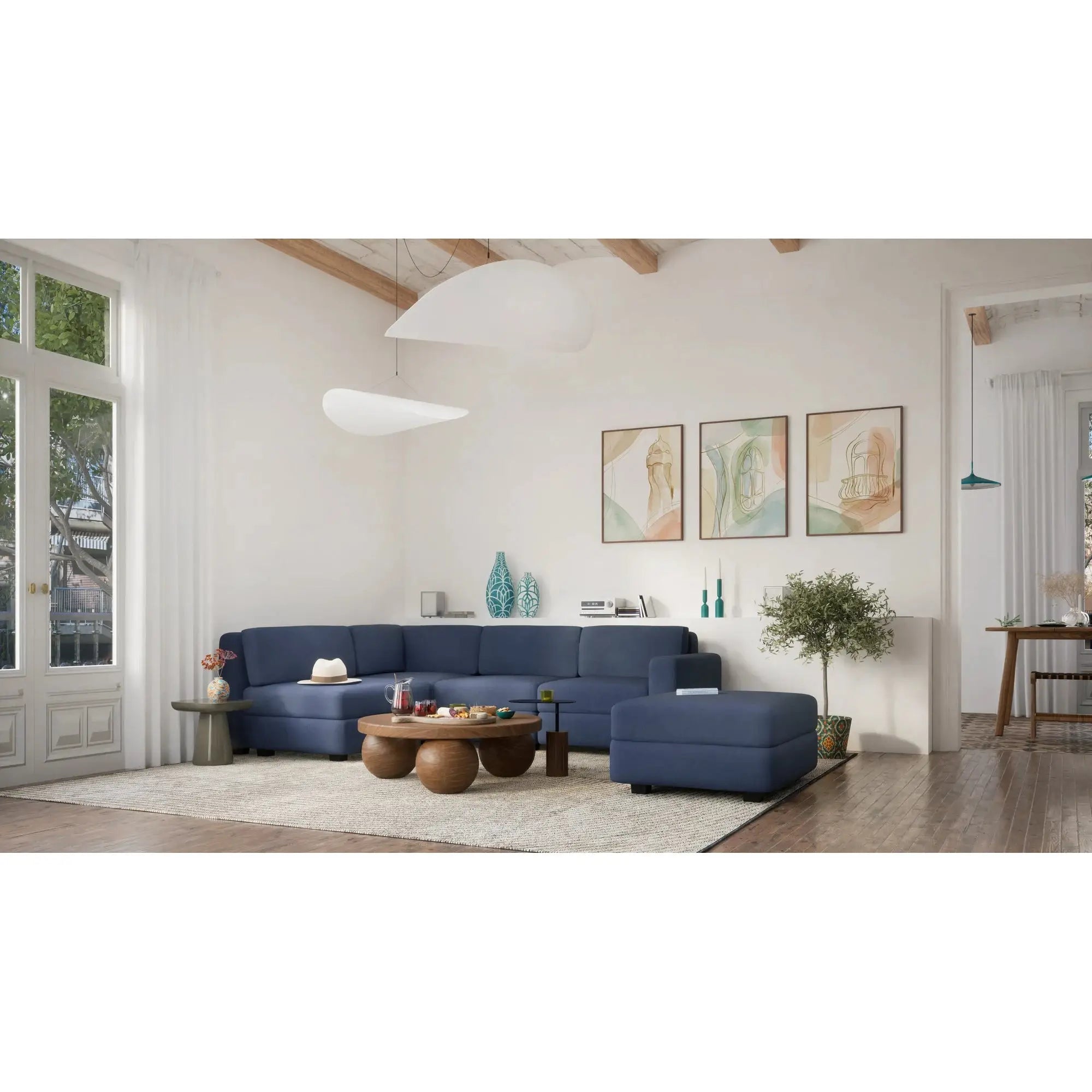 Divano Modulare GRACIA - Modulo Singolo Blu Scuro