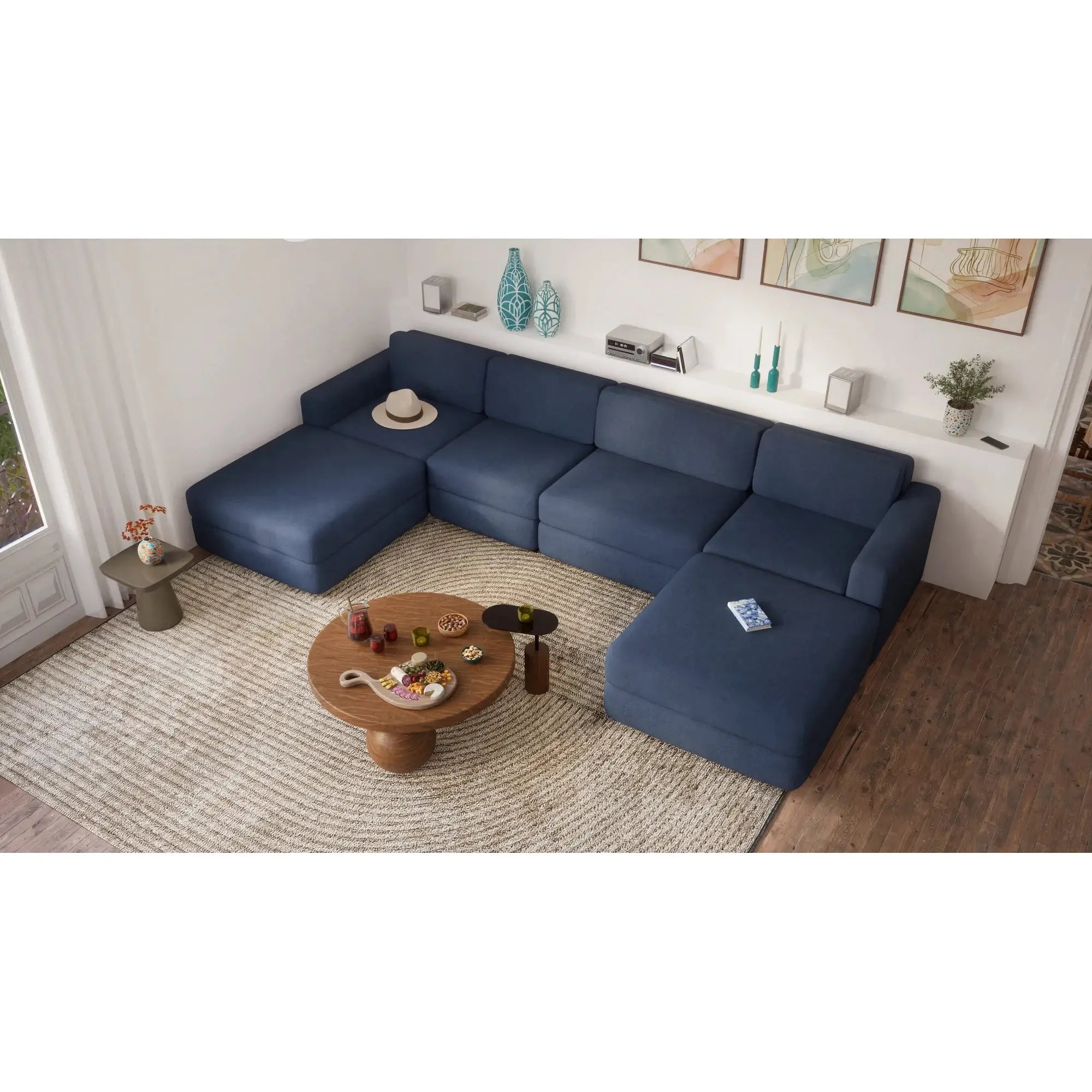 Divano Modulare GRACIA - Modulo Singolo Blu Scuro