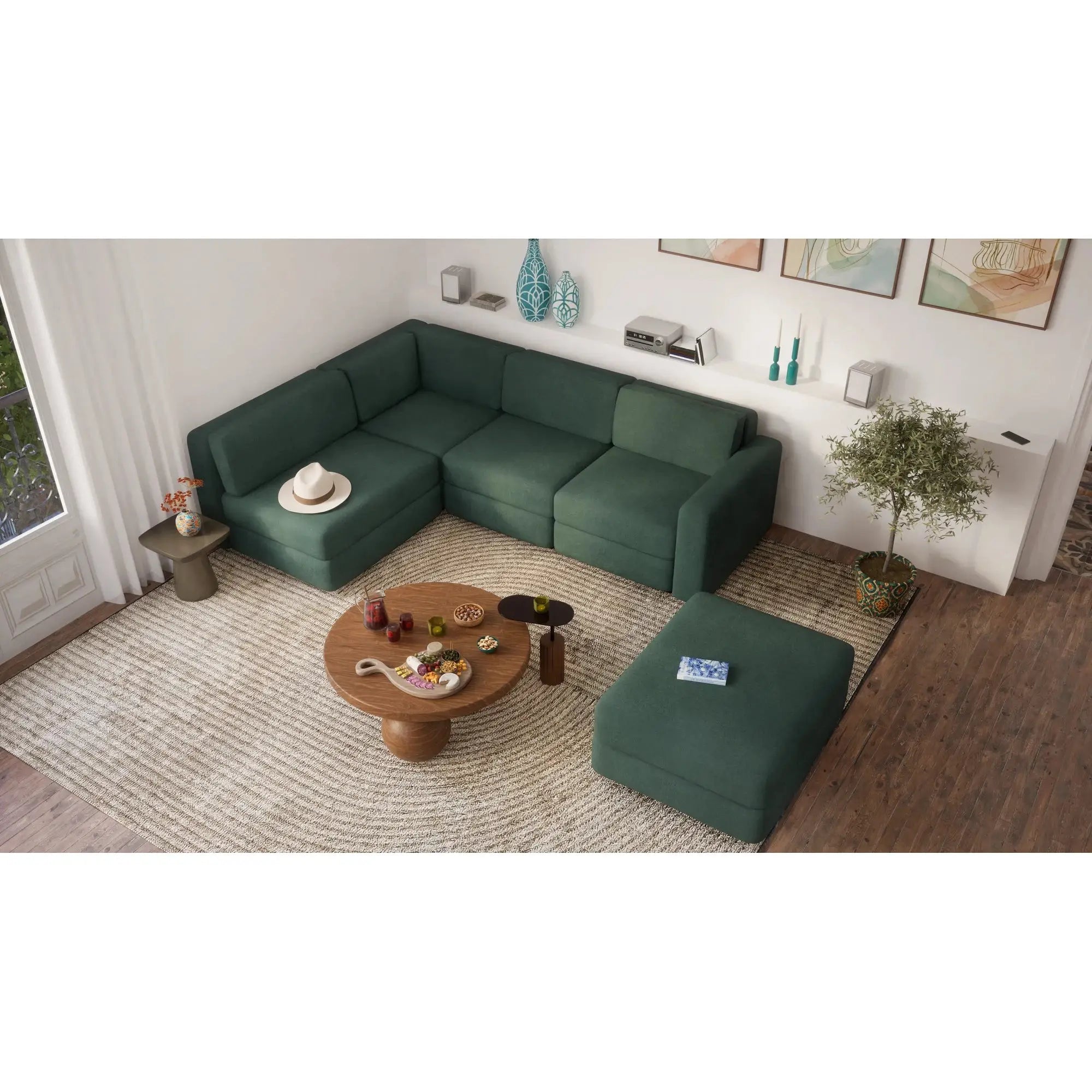 Divano Modulare GRACIA - Modulo Singolo Verde