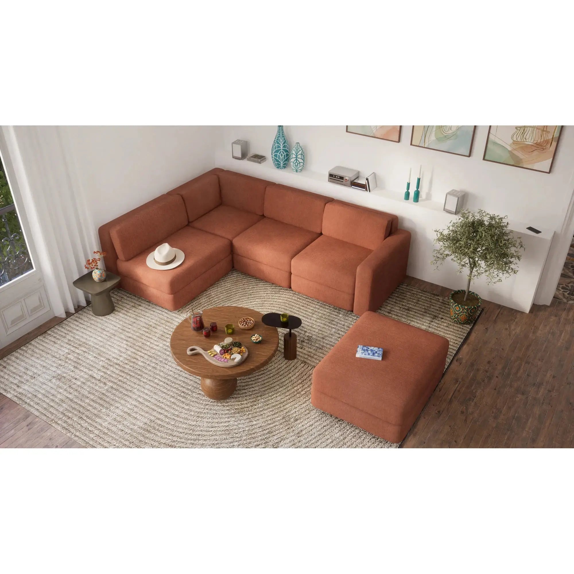 Divano Modulare GRACIA - Modulo Singolo Terracotta