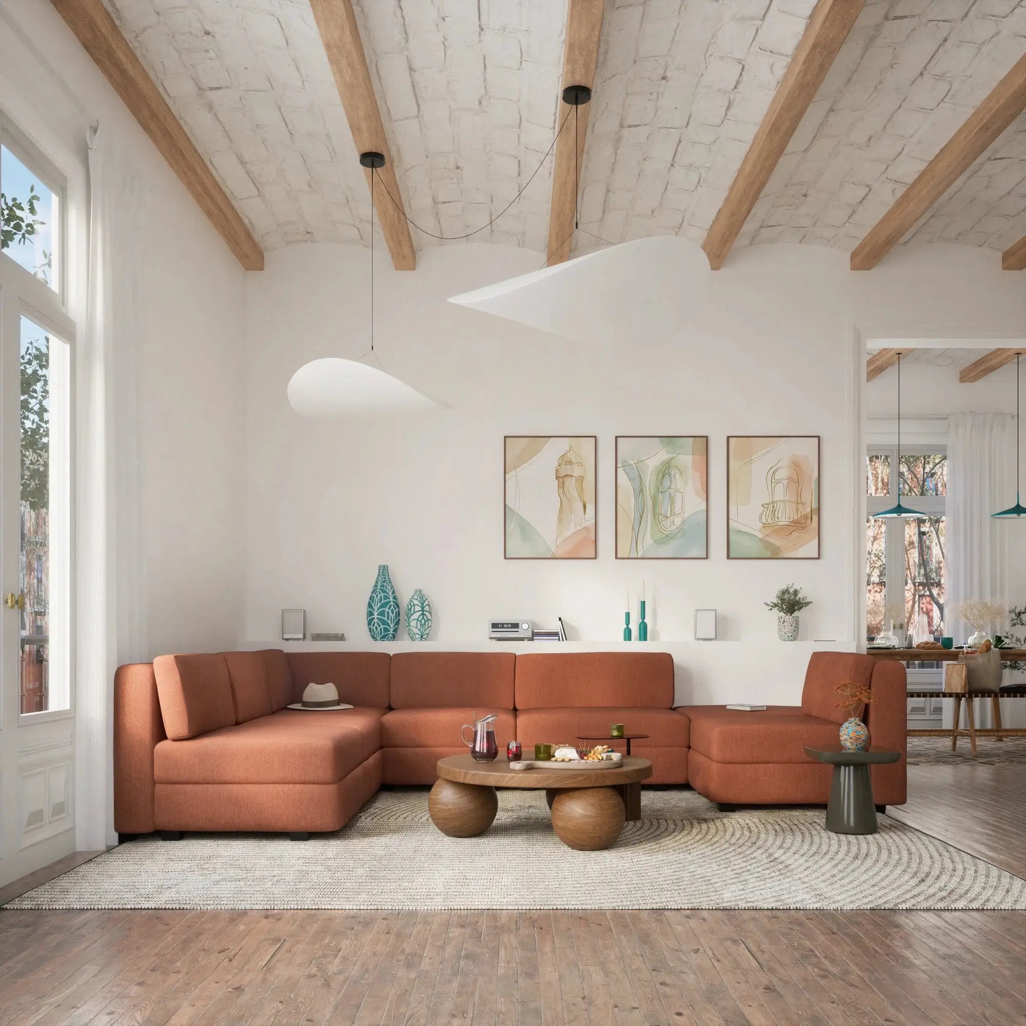 Divano Modulare GRACIA - Modulo Singolo Terracotta