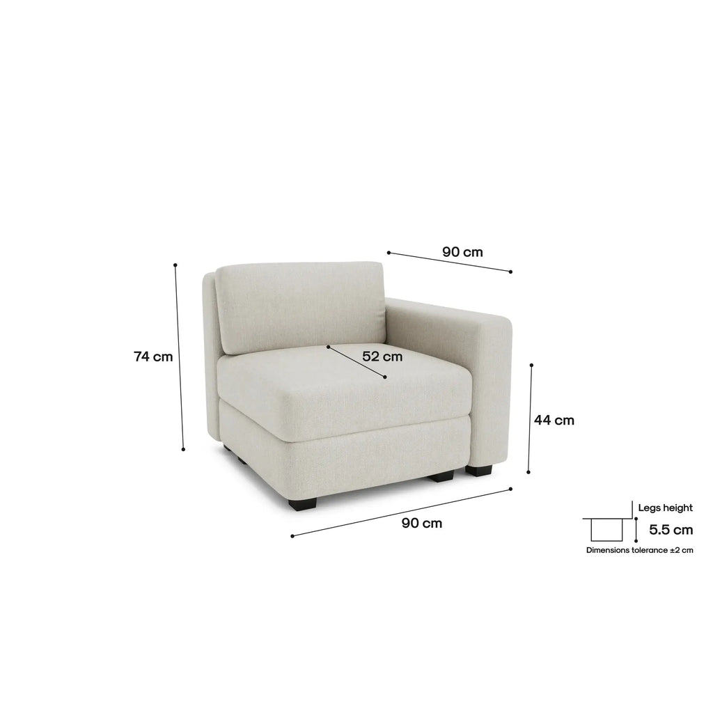 Divano Modulare GRACIA - Modulo Terminale Beige