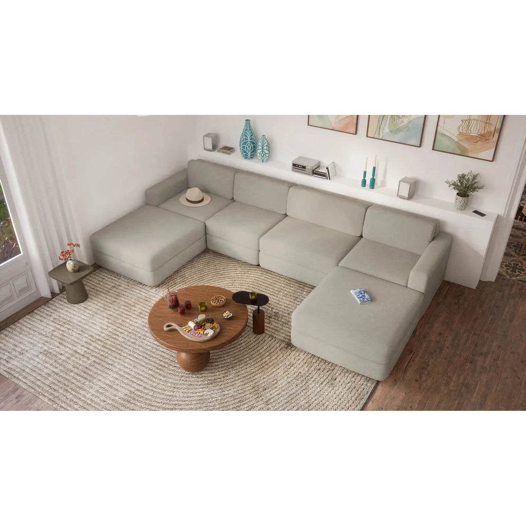 Divano Modulare GRACIA - Modulo Terminale Beige Grigio
