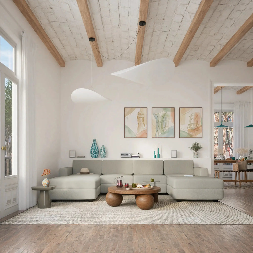 Divano Modulare GRACIA - Modulo Terminale Beige Grigio