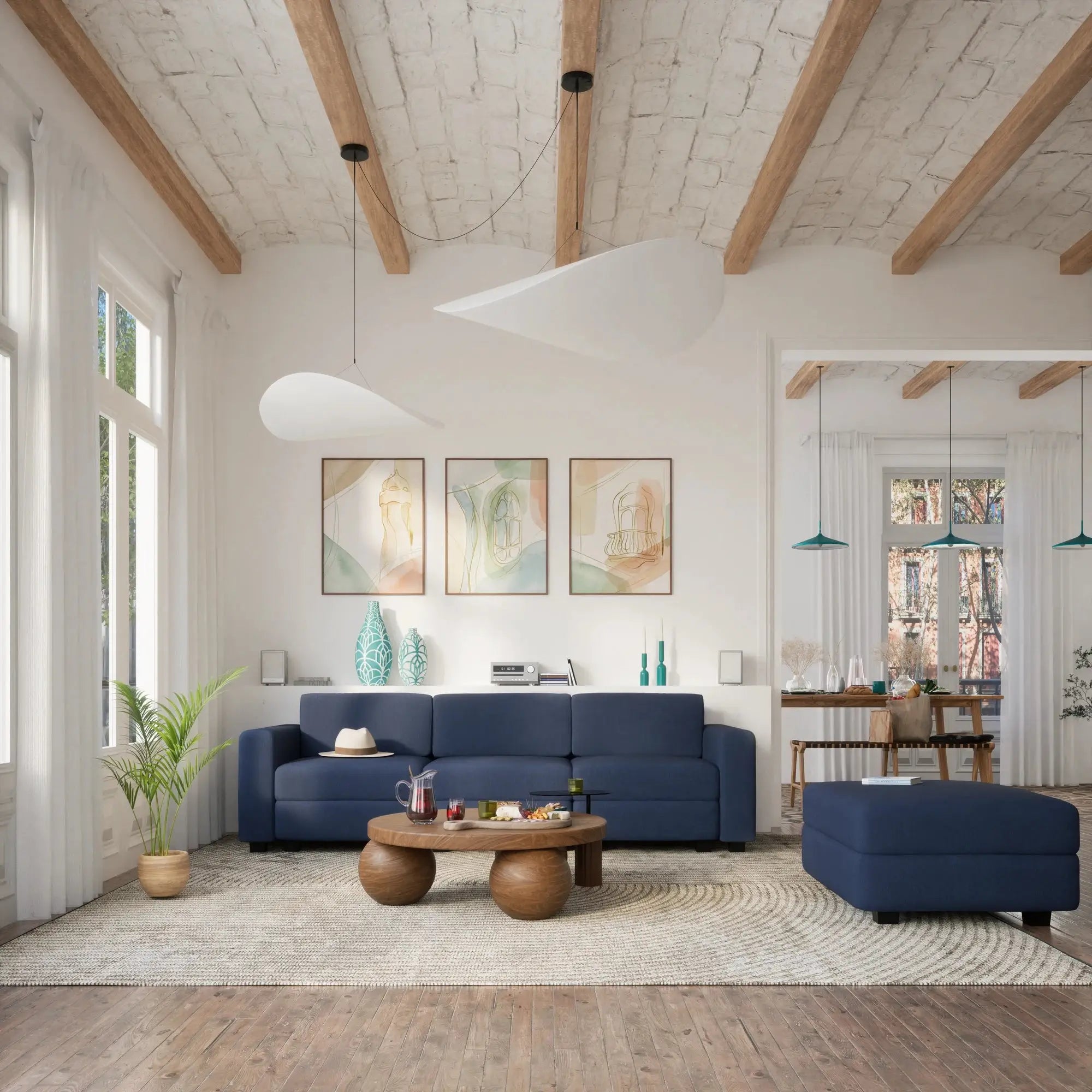 Divano Modulare GRACIA - Modulo Terminale - Blu Scuro