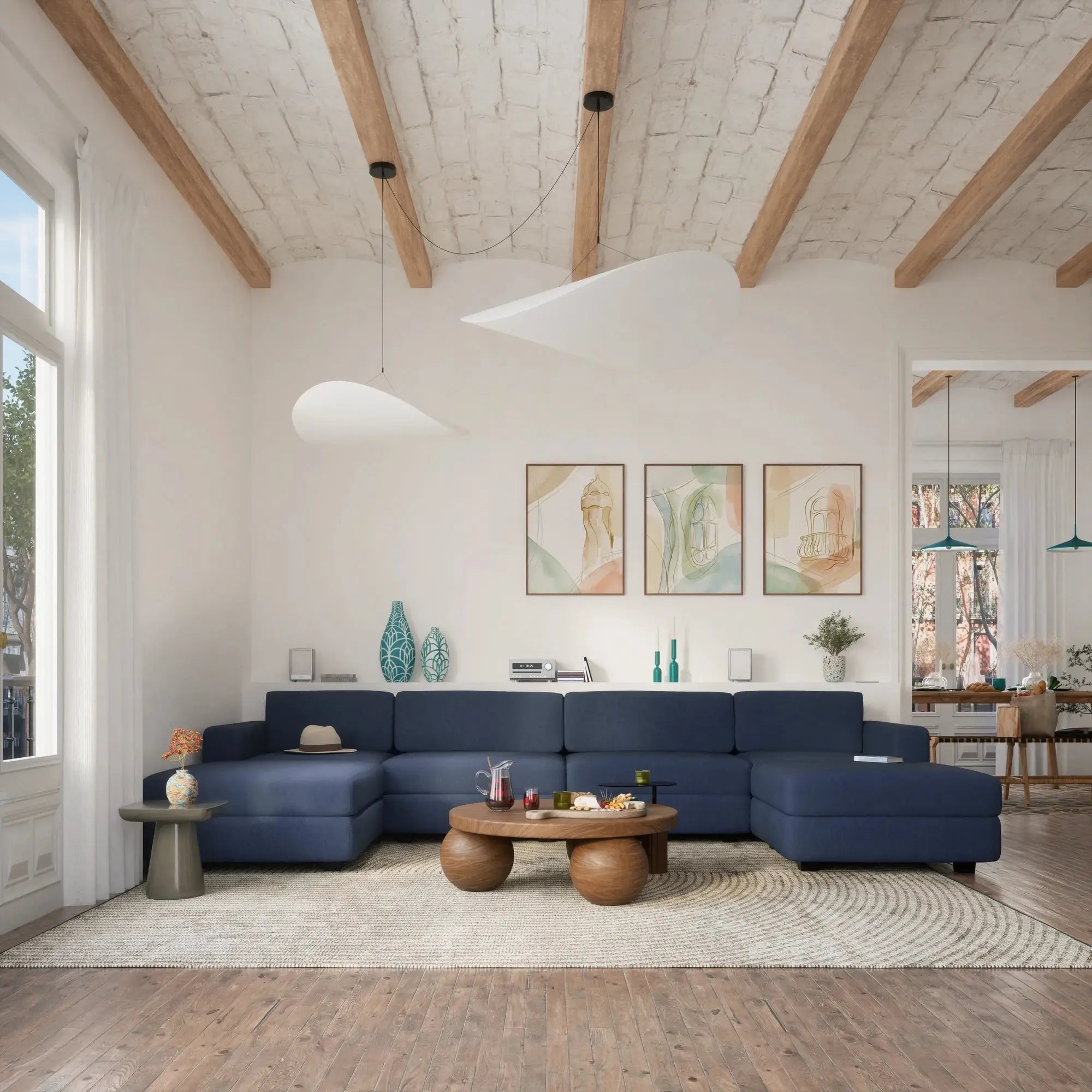 Divano Modulare GRACIA - Modulo Terminale - Blu Scuro