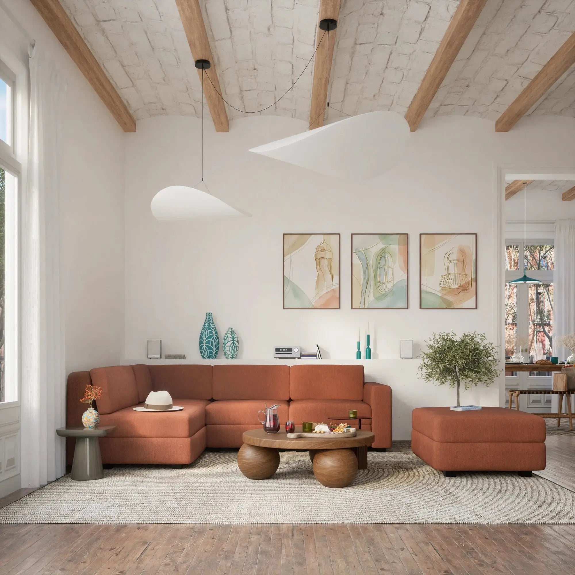 Divano Modulare GRACIA - Modulo Terminale Terracotta