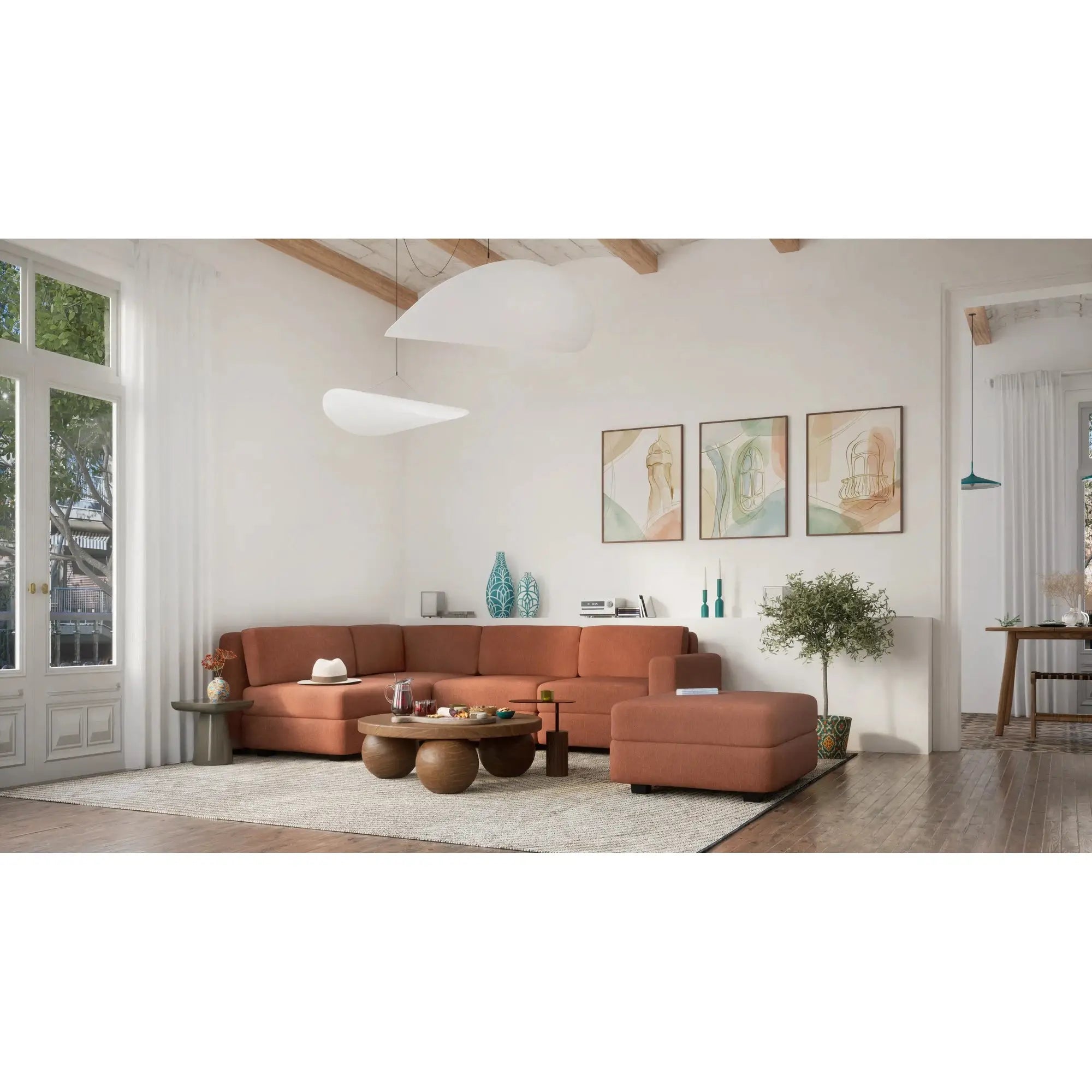 Divano Modulare GRACIA - Modulo Terminale Terracotta