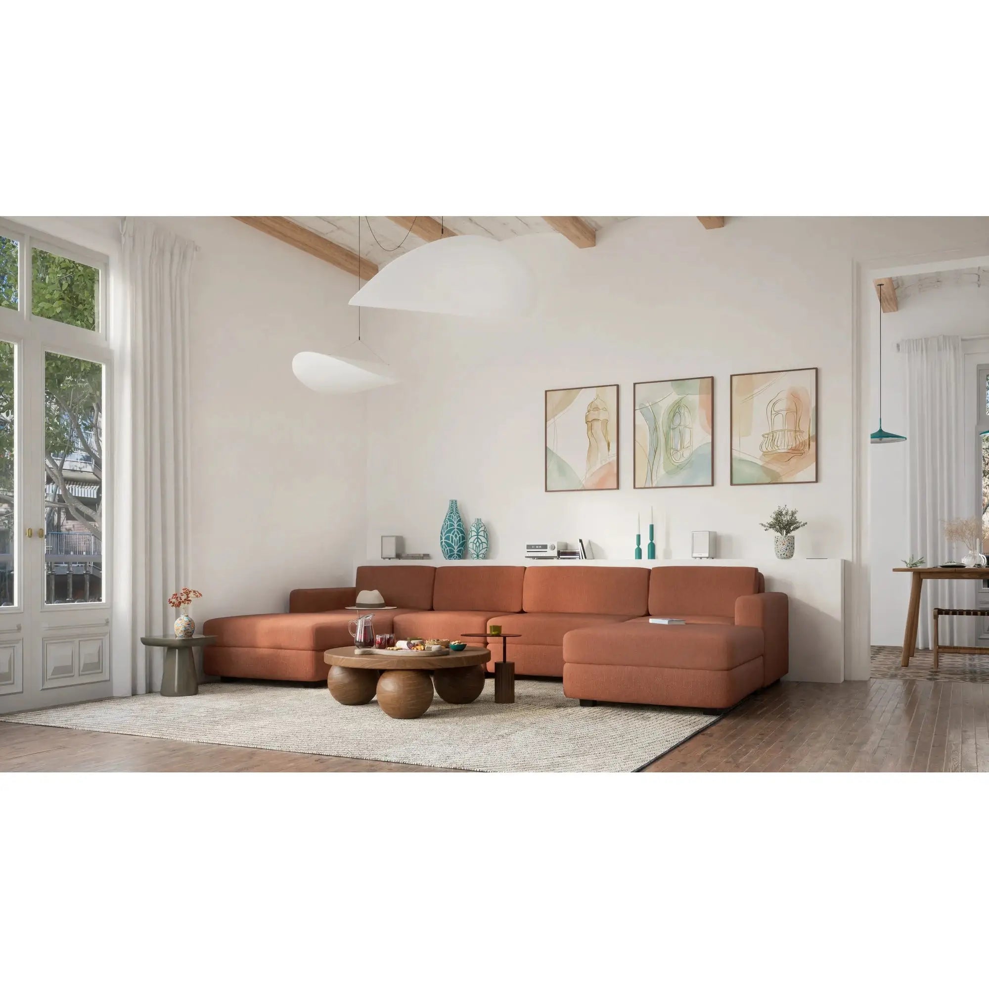 Divano Modulare GRACIA - Modulo Terminale Terracotta