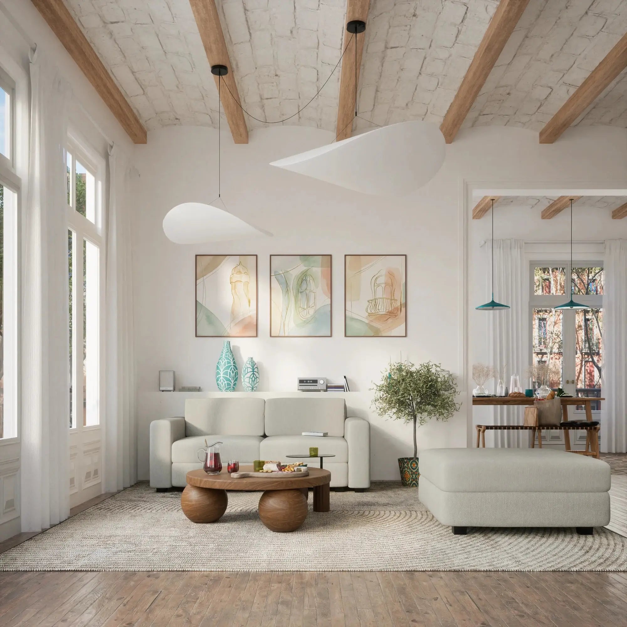 Divano Modulare 2 Posti GRACIA - Beige Grigio