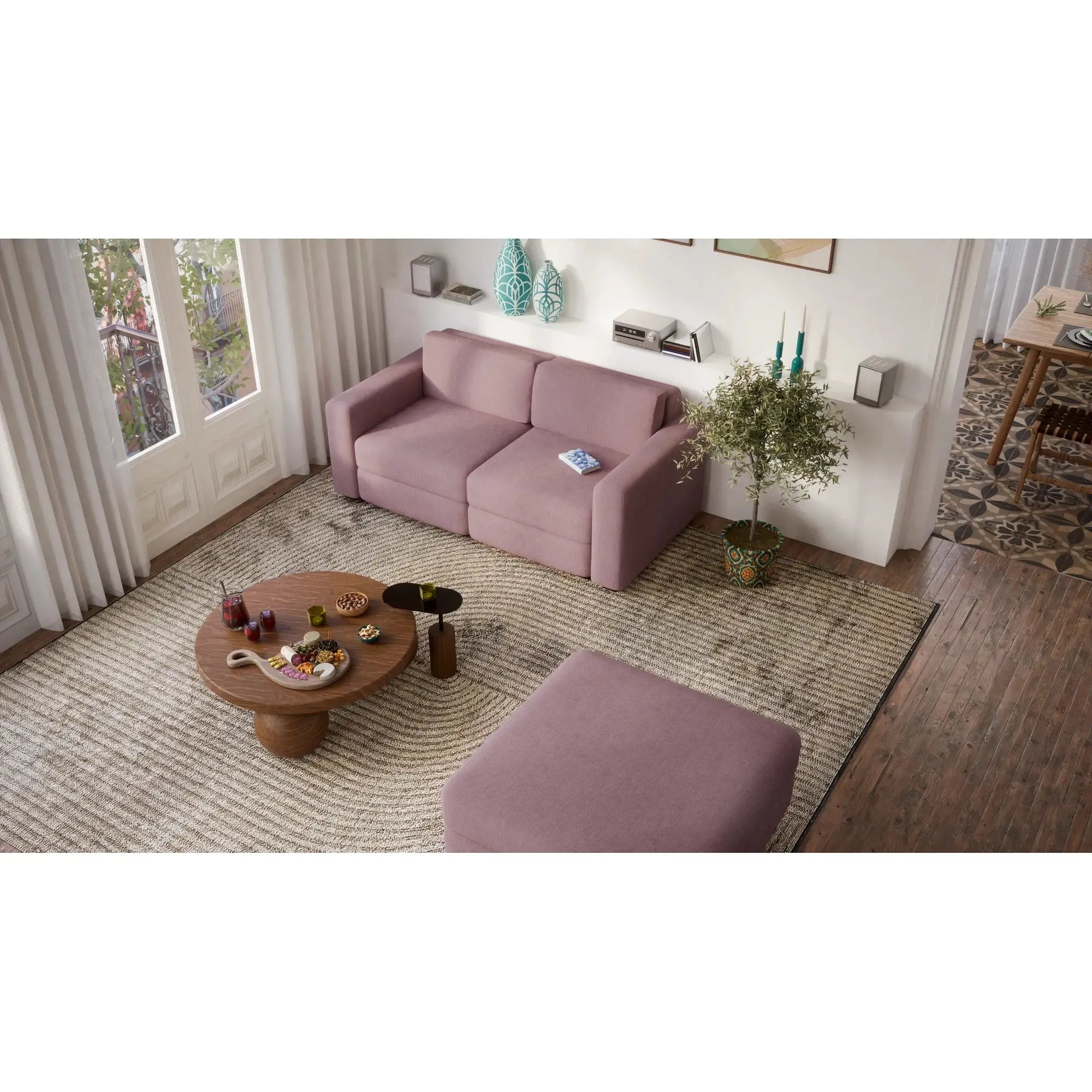 Divano Modulare 2 Posti GRACIA - Rosa Antico