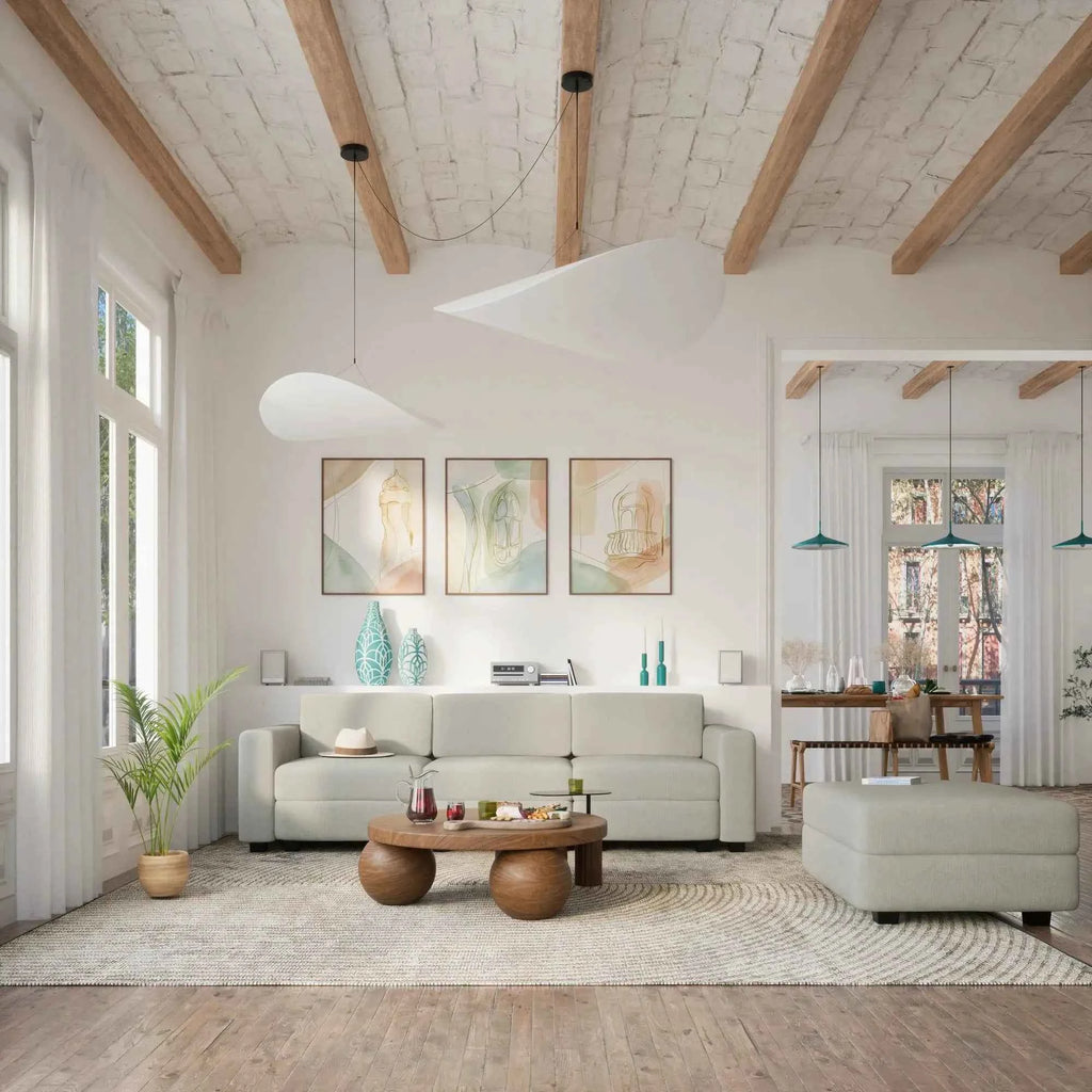 Divano Modulare 3 Posti GRACIA - Beige Grigio