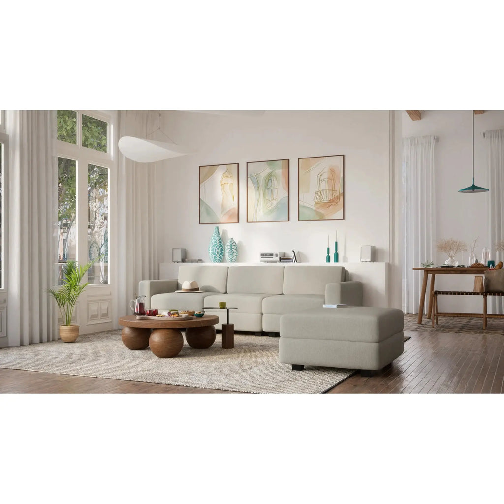 Divano Modulare 3 Posti GRACIA - Beige Grigio
