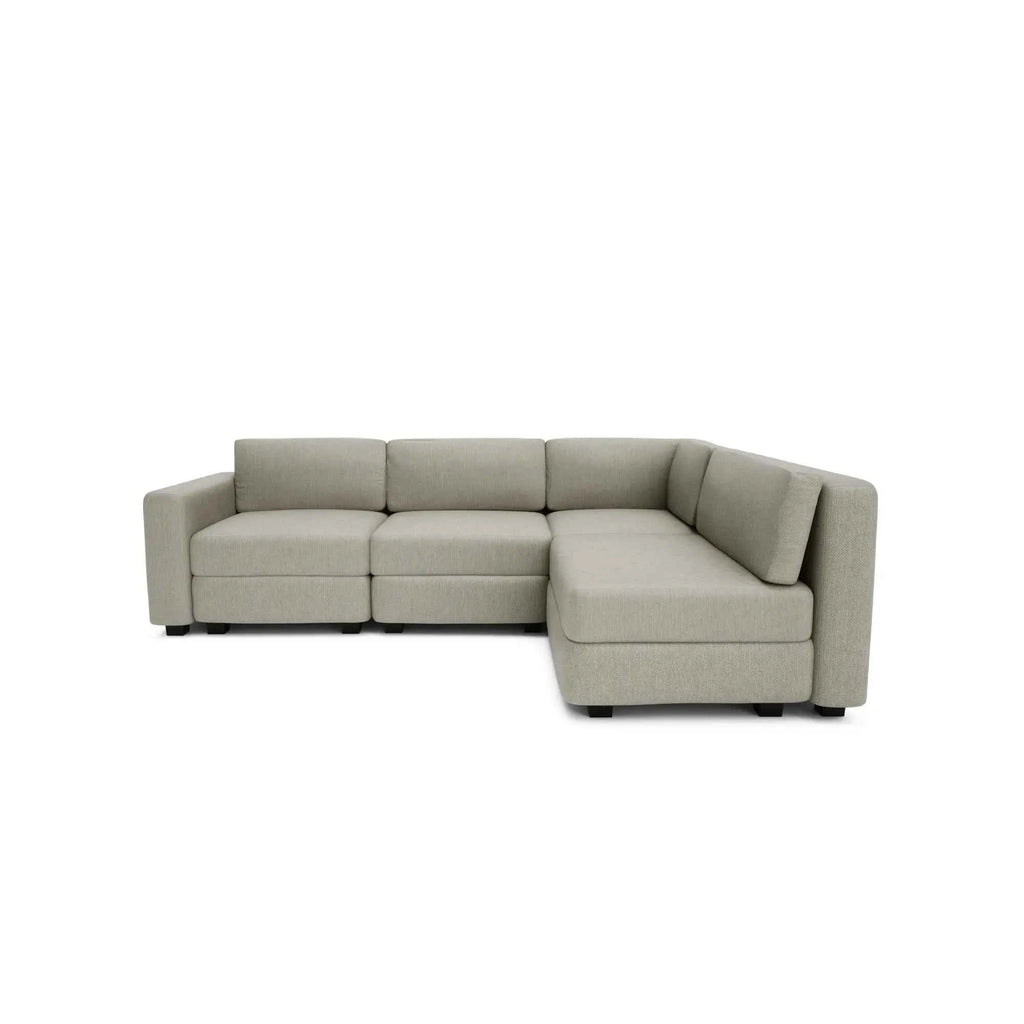 Divano Modulare 4 Posti Angolare GRACIA - Beige Grigio