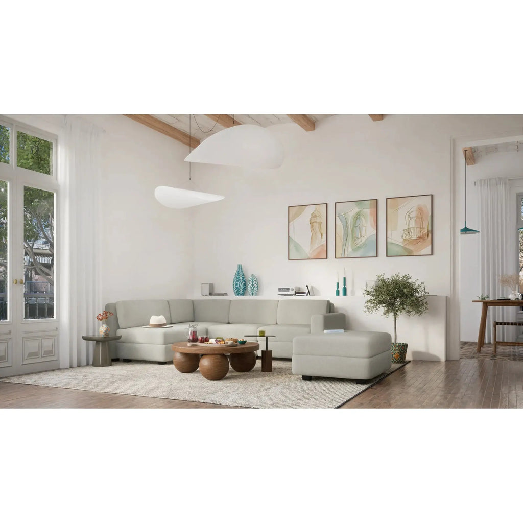 Divano Modulare 4 Posti Angolare GRACIA - Beige Grigio