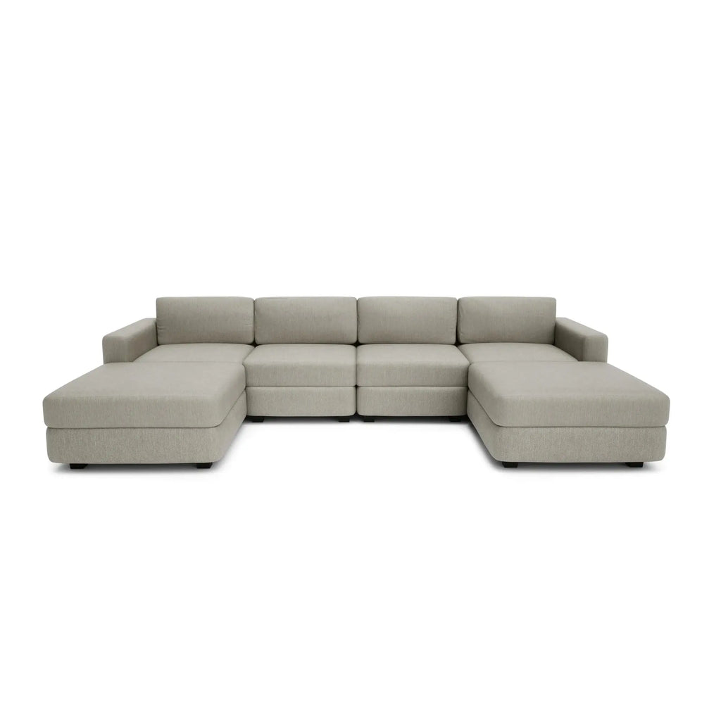 Divano Modulare GRACIA Forma U 180x320x180 Beige Grigio