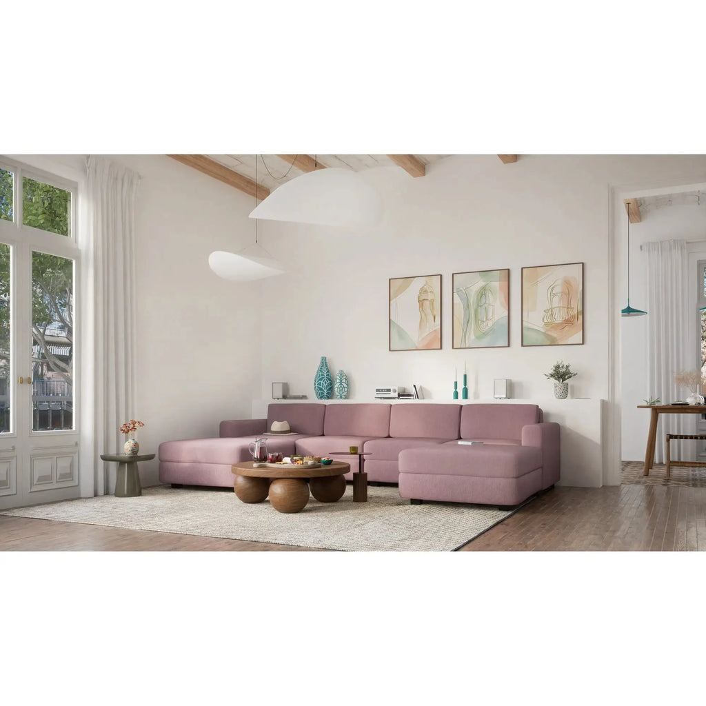 Divano Modulare GRACIA - Forma U 180x320x180 cm - Rosa Antico